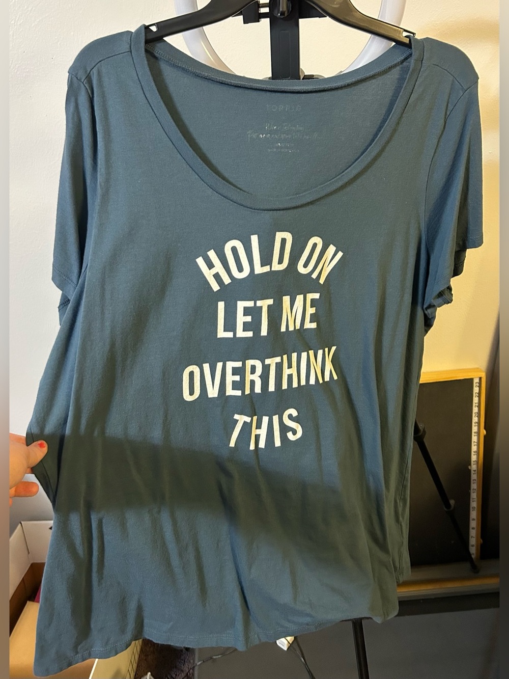 torrid Teal Scoop Neck Graphic Tee - 'Hold On Let Me Overthink This'